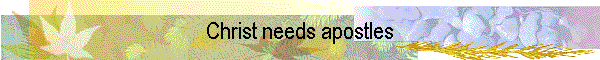 Christ needs apostles